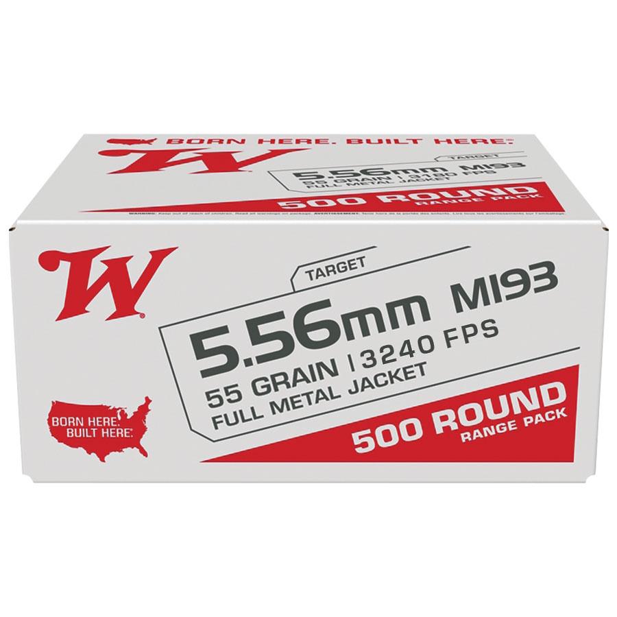Winchester USA Lake City M193 Rifle Ammunition 5.56mm 55 gr. FMJ 3240 fps 500/ct (Bulk Box) 1 Winchester USA Lake City M193 Rifle Ammunition 5.56mm 55 gr. FMJ 3240 fps 500/ct (Bulk Box)