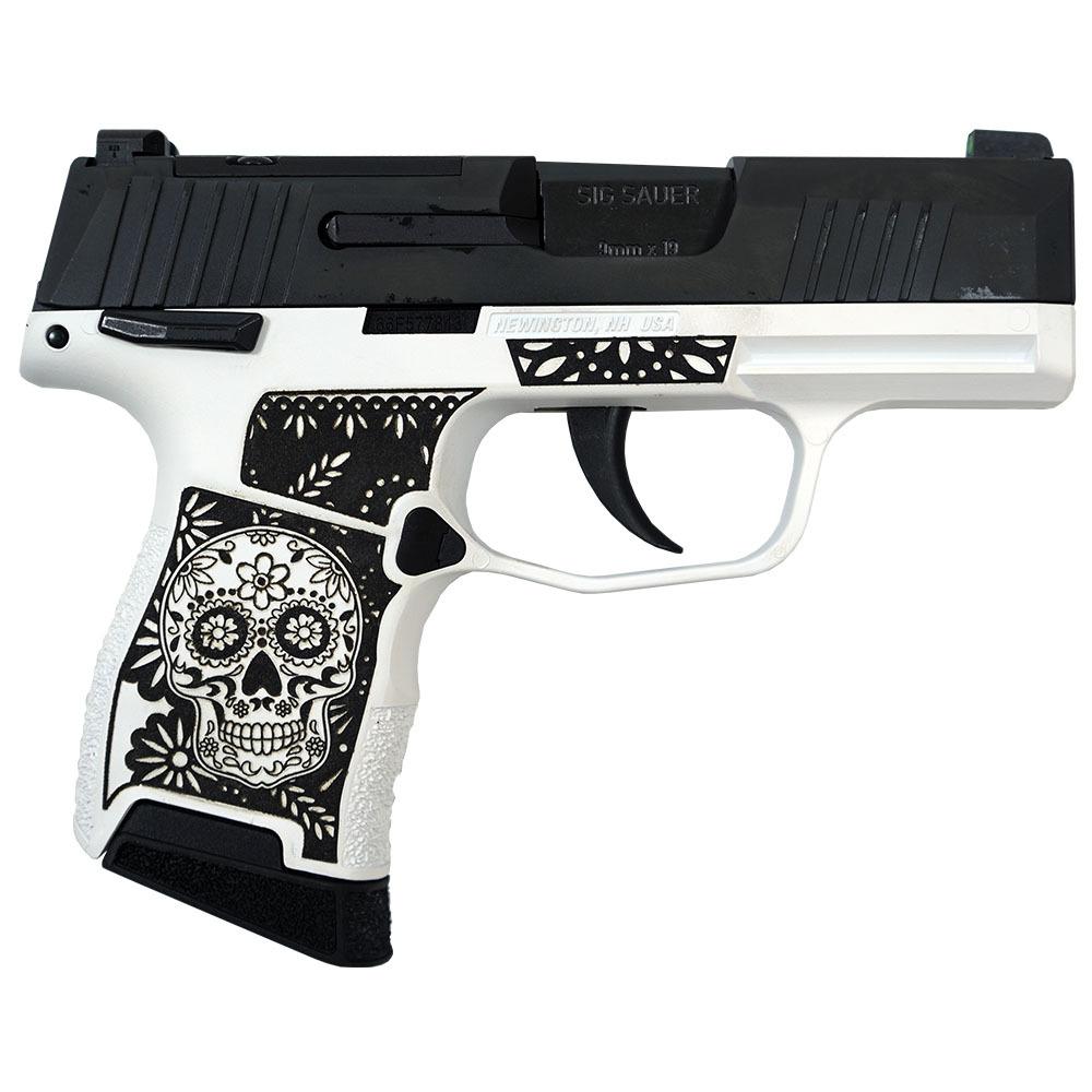 Sig Sauer Exclusive "Sugar Skull" P365 Optic Ready Handgun 9mm Luger 10rd Magazines(2) 3.1" Barrel X-RAY 3 Sights Manual Safety 1 Sig Sauer Exclusive "Sugar Skull" P365 Optic Ready Handgun 9mm Luger 10rd Magazines(2) 3.1" Barrel X-RAY 3 Sights Manual Safety