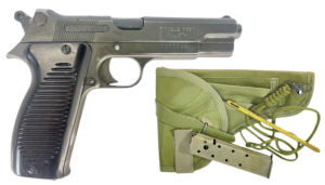Home 23 NAVY ARMS MAC 50 PISTOLS SURPLUS 9MM PISTOL W/ HLSTER, CLEANING KIT, LANYARD, ORIGINAL FRENCH MANUAL