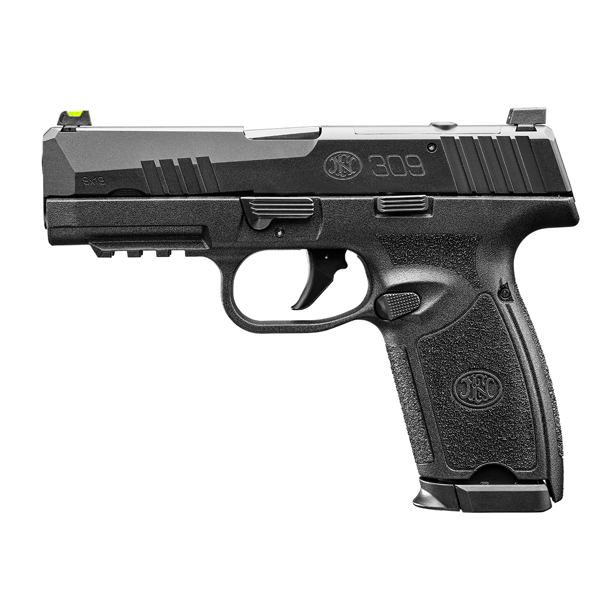 FN 309 MRD 9MM PISTOL 3.8" NMS BLACK RAIL, 1-16RD, 1-20RD MAGAZINE 1 FN 309 MRD 9MM PISTOL 3.8" NMS BLACK RAIL, 1-16RD, 1-20RD MAGAZINE