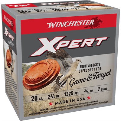 XPERT GAME & TARGET 20 GAUGE 2-3/4'' 3/4OZ #7 SHOT 25/BOX 1 XPERT GAME & TARGET 20 GAUGE 2-3/4'' 3/4OZ #7 SHOT 25/BOX