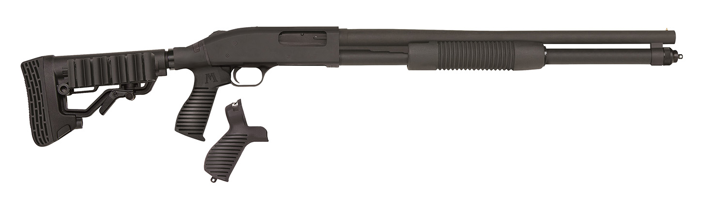 Mossberg 50695 590 Tactical 12 Gauge 8+1 3" 20" Cylinder Bore Barrel, Matte Blued Metal Finish, Dual Extractors, FLEX Component 6 Position Stock w/FLEX Pistol Grip & Recoil Pad 1 Mossberg 50695 590 Tactical 12 Gauge 8+1 3" 20" Cylinder Bore Barrel, Matte Blued Metal Finish, Dual Extractors, FLEX Component 6 Position Stock w/FLEX Pistol Grip & Recoil Pad