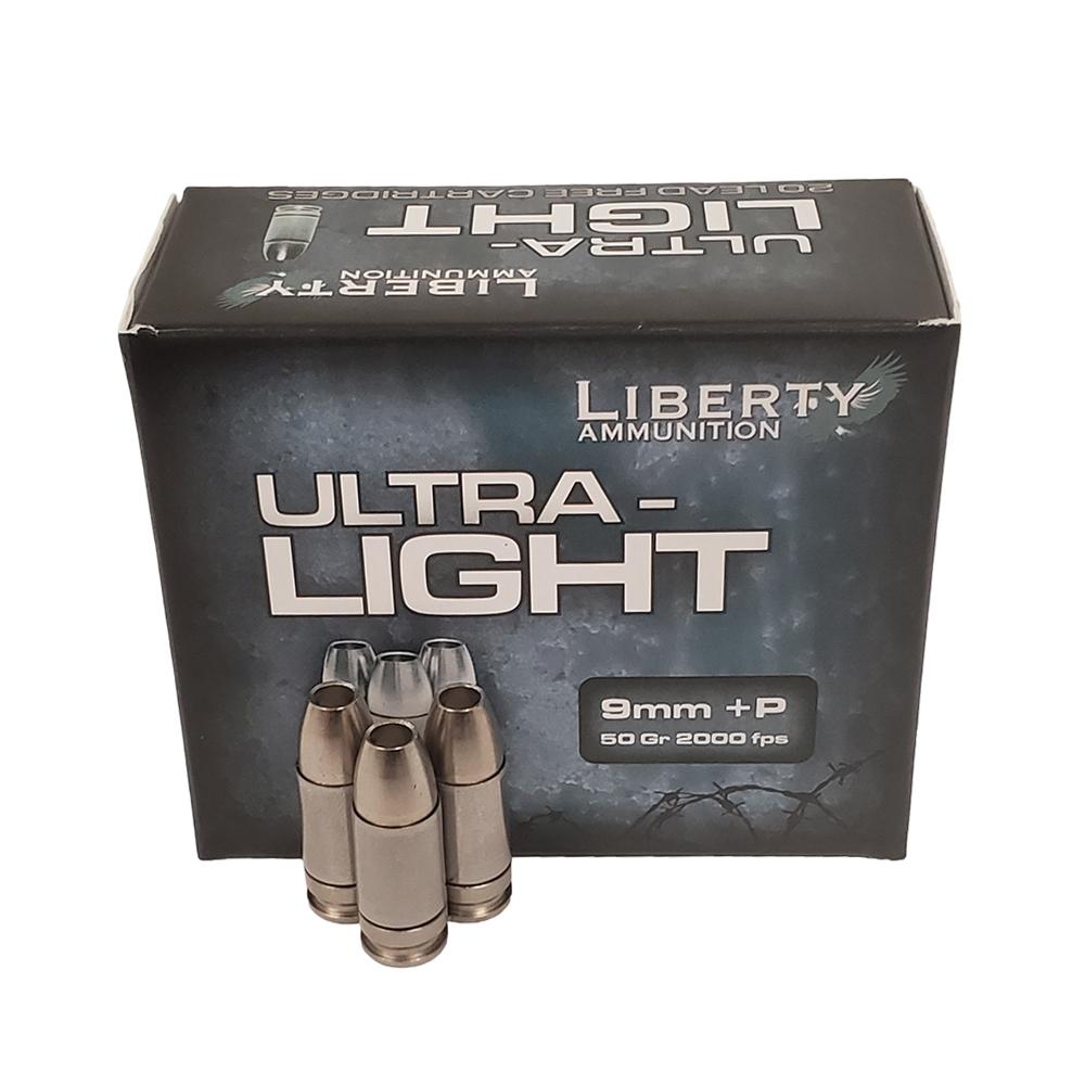 Liberty Ammunition Ultra-Light Ammunition 9mm +P 50 gr. Copper Mono.Frag HP 20/ct 1 Liberty Ammunition Ultra-Light Ammunition 9mm +P 50 gr. Copper Mono.Frag HP 20/ct