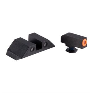 Home 27 GLOCK 17/19/33/46 ORANGE FRONT & BLACK SQUARE NOTCH REAR